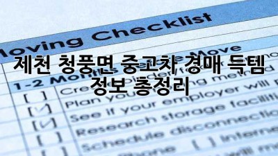 제천 청풍면 중고차 경매: 득템 정보 총정리